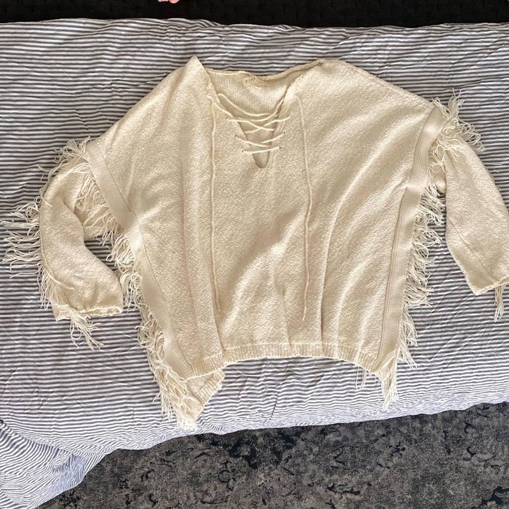 Fringe Poncho Sweater